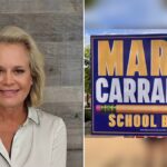 Melissa Caldwell and a Marco Carralero for School Board campaign sign