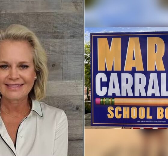 Melissa Caldwell and a Marco Carralero for School Board campaign sign
